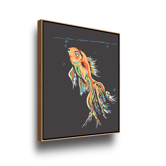 Golden Fish Ascent – Modern Prints