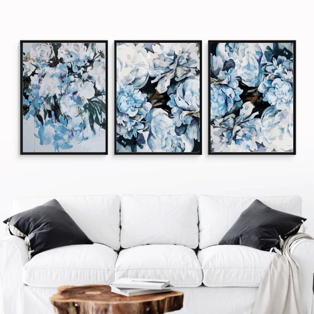 Blue Ivy Set Of 3 - Modern Prints